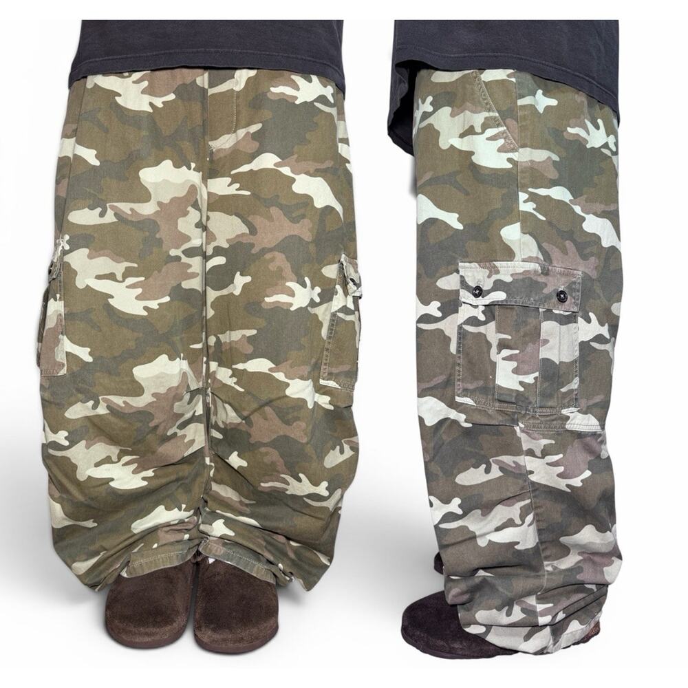 Y2k Baggy Fit unisex Unbranded 2XL skater Style wide Leg Camo Pants